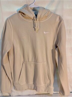 Nike Unisex/Men’s Light Beige Pullover Hoodie with Swoosh S T0015